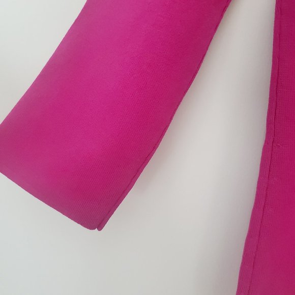 PRETTY IN HOT PINK Women's V Neck Bejewelled Top 3/4 Sleeve Clear Faux Jewels M - Picture 4 of 5